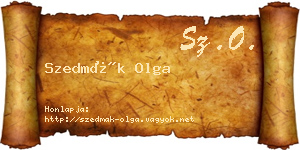 Szedmák Olga névjegykártya