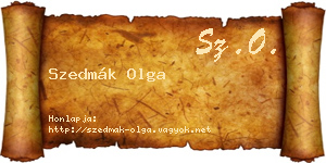 Szedmák Olga névjegykártya